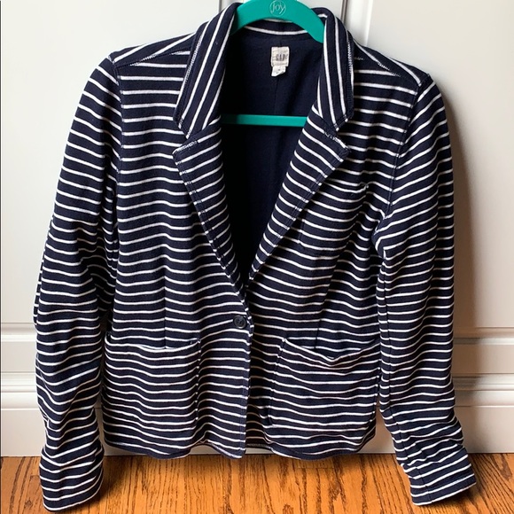 GAP Jackets & Blazers - Gap navy and white striped blazer EUC